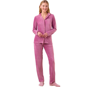 Pigiama donna ciniglia a coste articolo velvet. Noidinotte