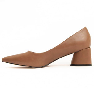 Zapato De Tacón - Beige - Altura: 4 Cm