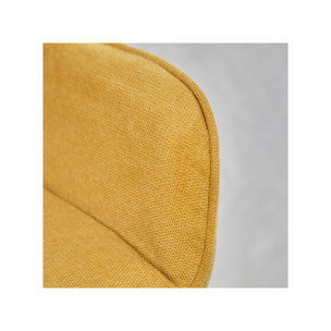 Chaise en tissu avec accoudoirs et pieds métal noir - MIKI