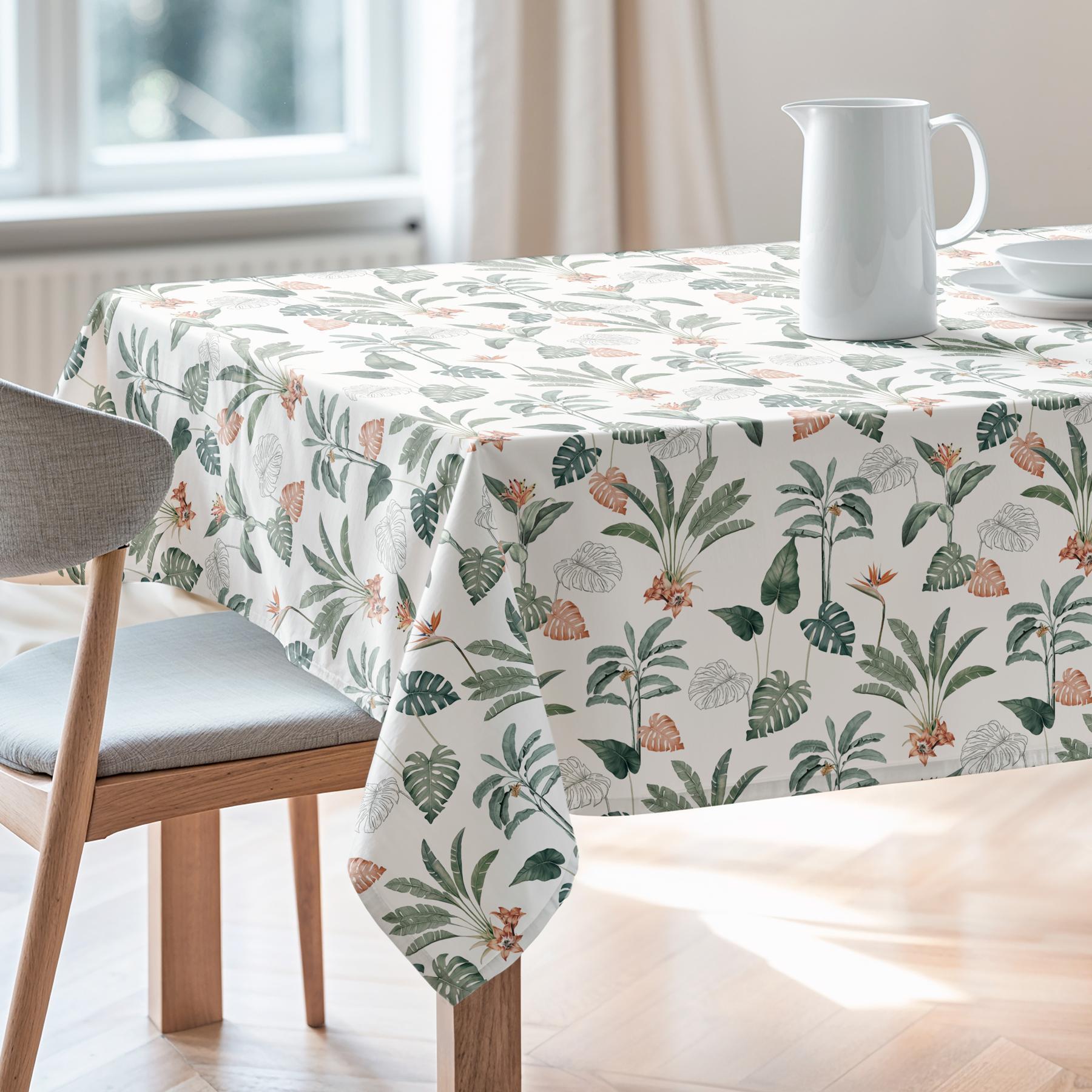 Nappe imprimée anti-tâches HAWAII VERT