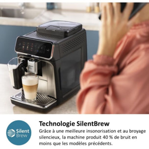 Expresso Broyeur PHILIPS EP4441/50 SilentBrew LatteGo Noir