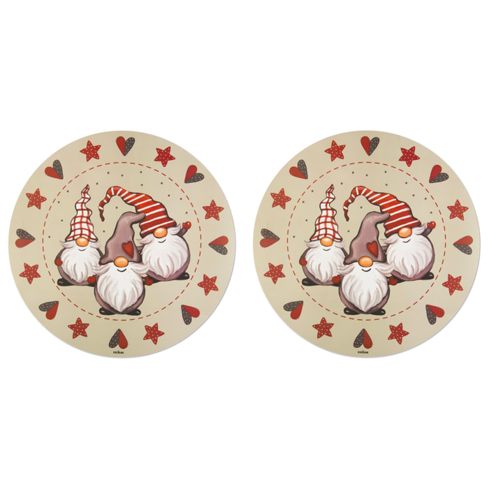 Set de 2 sets de table ronds Excelsa – Gnomo, Polypropylène multicolore