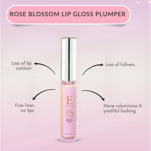 Brillo de labios voluminizador de pétalos de rosa