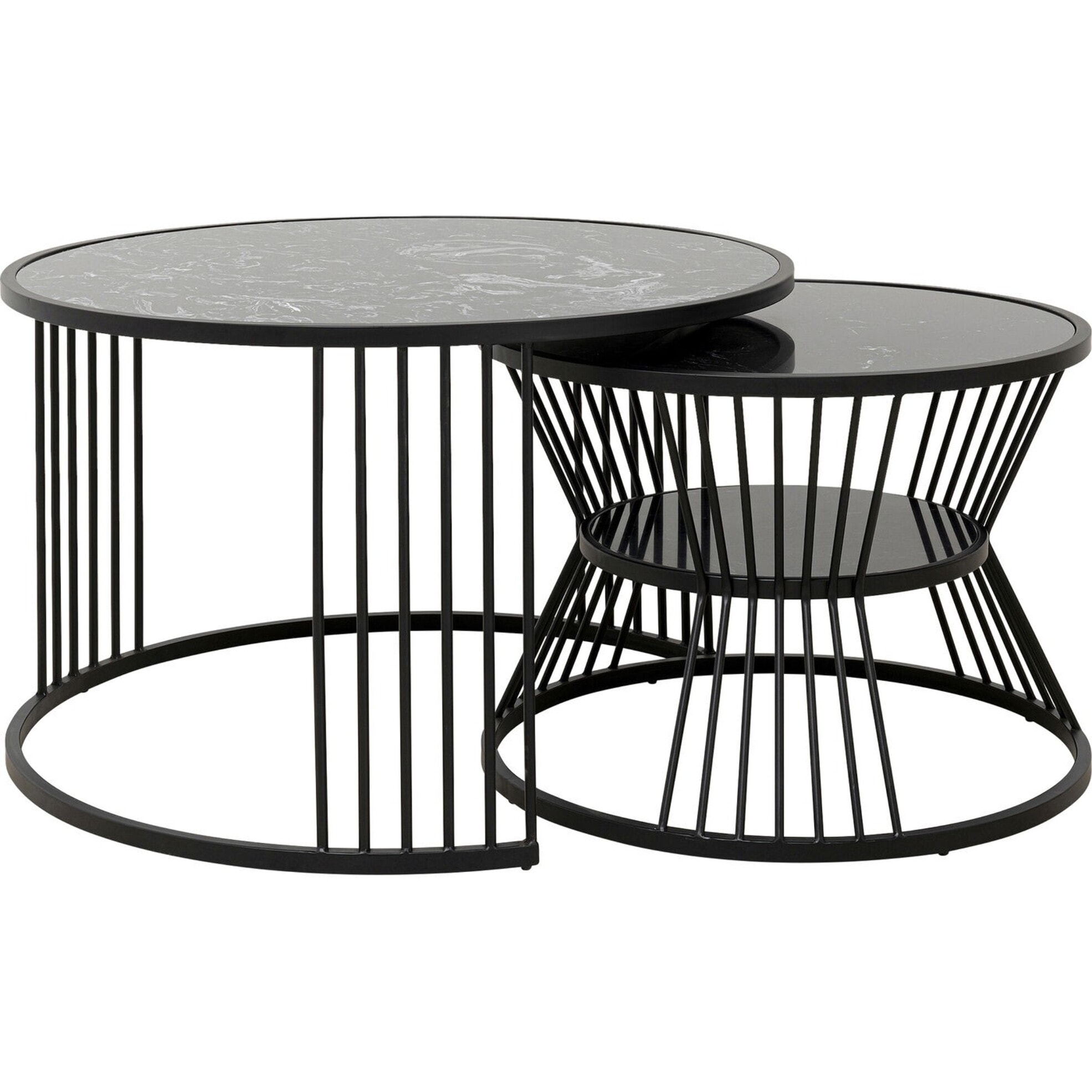 Tables basses Roma set de 2 noires Kare Design
