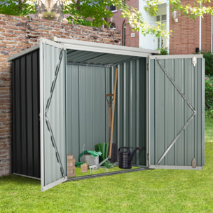 Abri de jardin - remise pour outils - abri vélo - tôle acier noir blanc