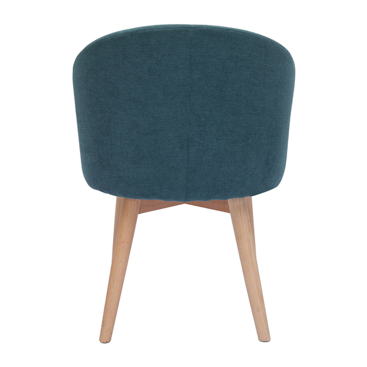 Chaises scandinaves en tissu effet velours bleu canard et bois clair massif (lot de 2) VANITY