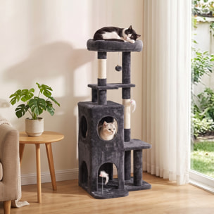 Arbre à chat 4 niv. H.132 cm multi-équipé anthracite