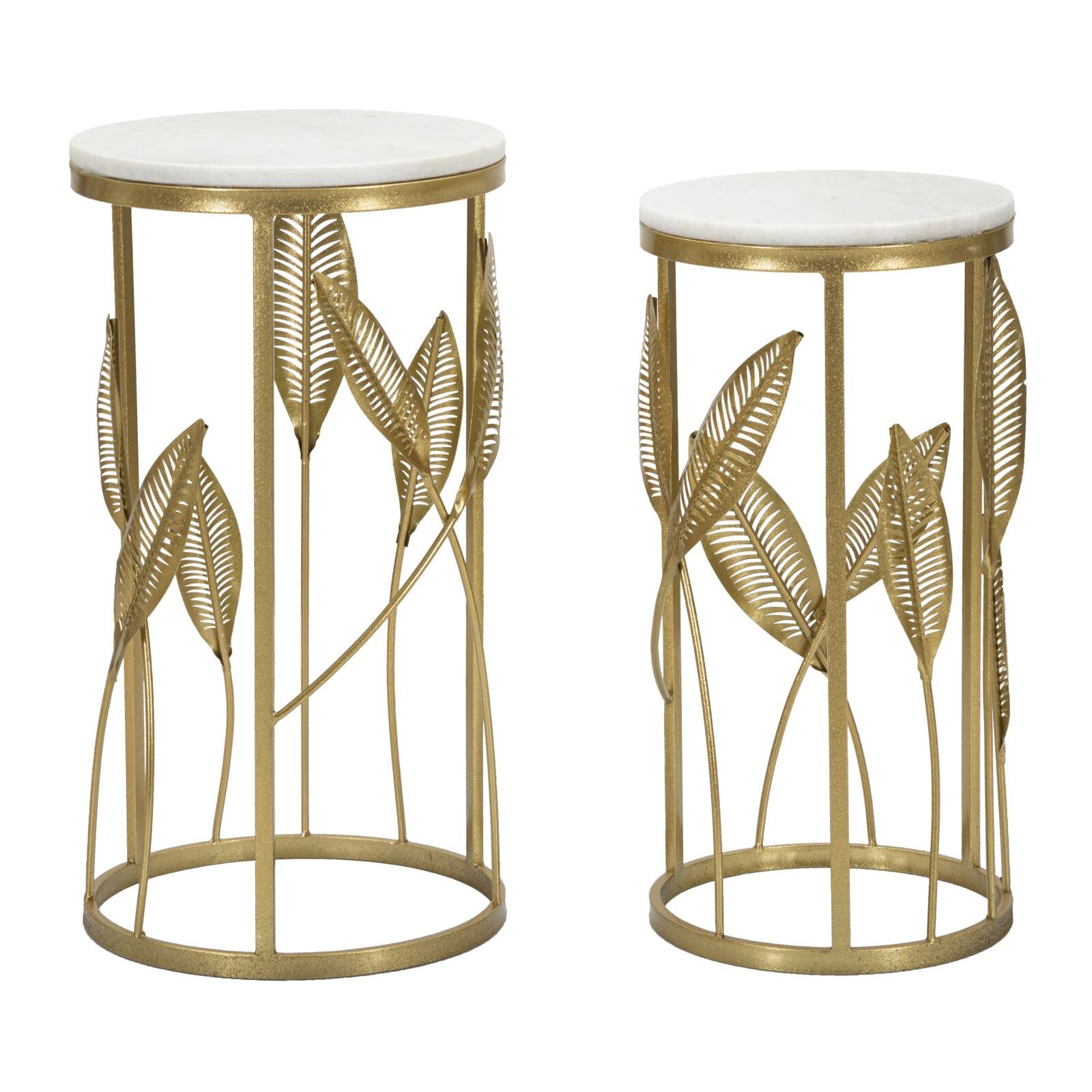 TAVOLINETTI LEAF COPPIA CHARME 1921 DORATI