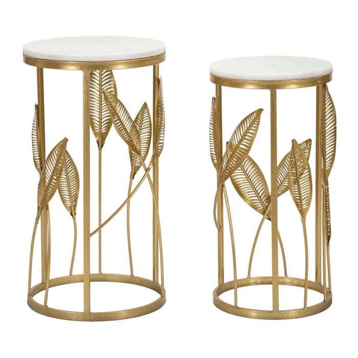 TAVOLINETTI LEAF COPPIA CHARME 1921 DORATI