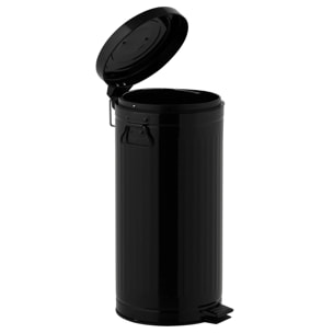 Poubelle à pédale inox BROOKLYN noir 30L
