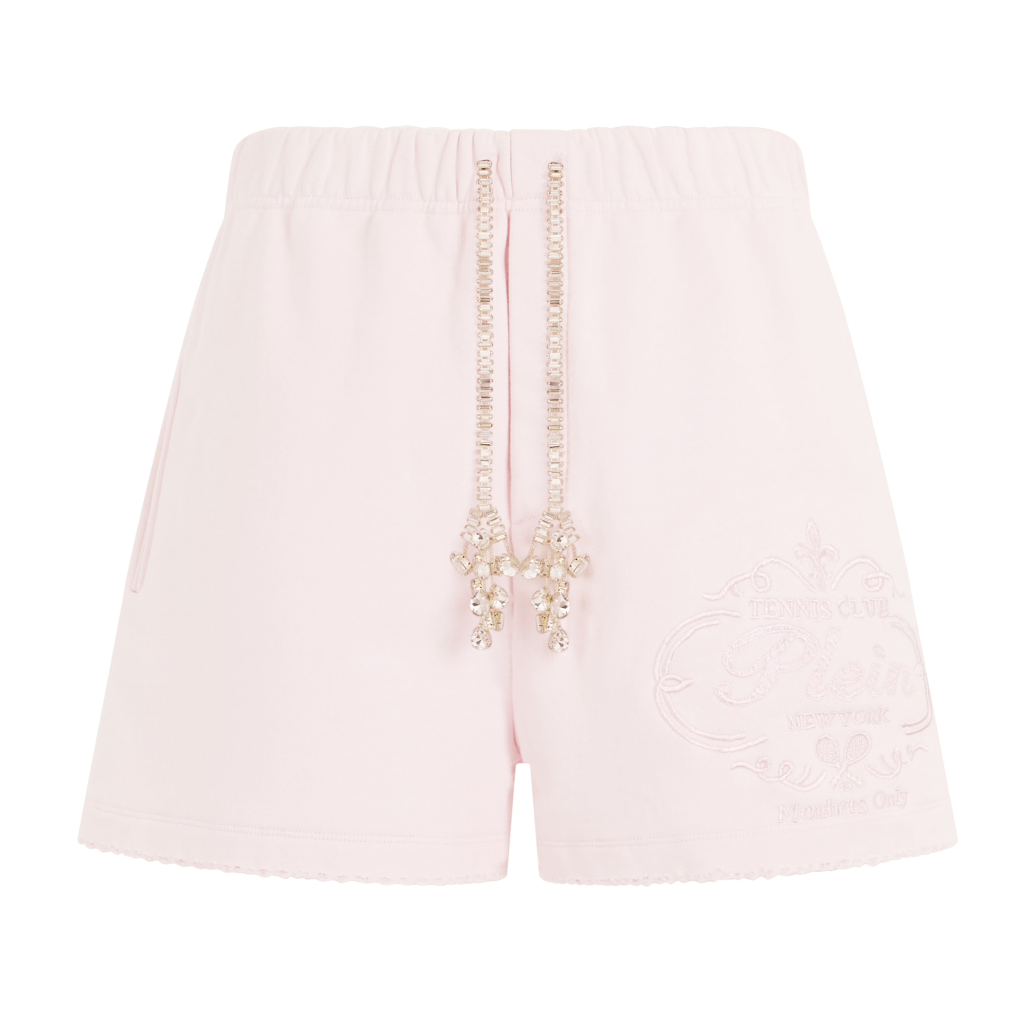 PHILIPP PLEIN Washed Fleece Shorts Tennis Club Crystals