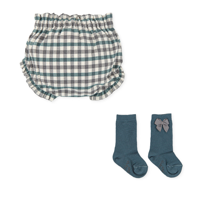 Pantalon bombacho y calcetines - Verde mar