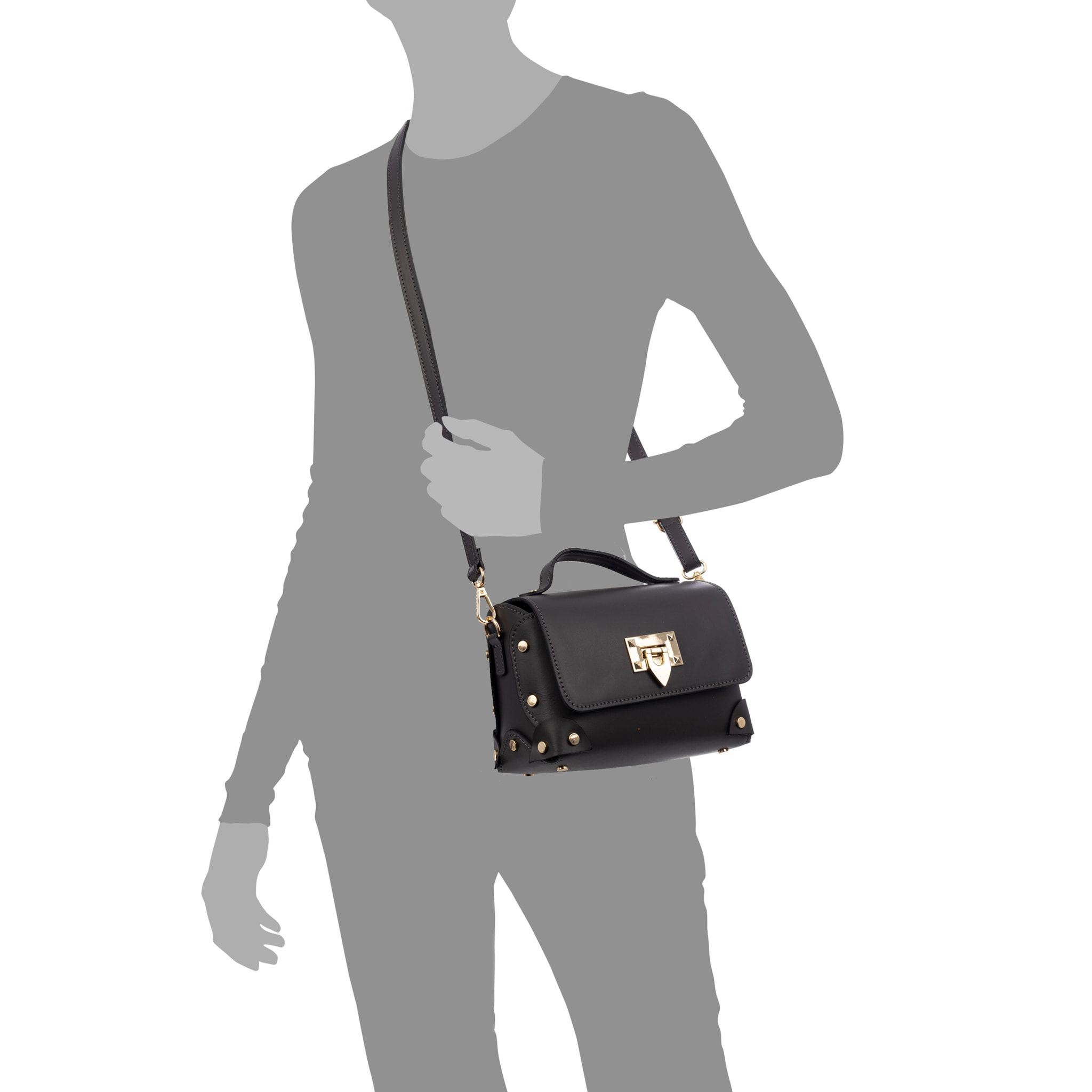 Barrali Bolso bandolera Mujer.Piel auténtica Ruga
