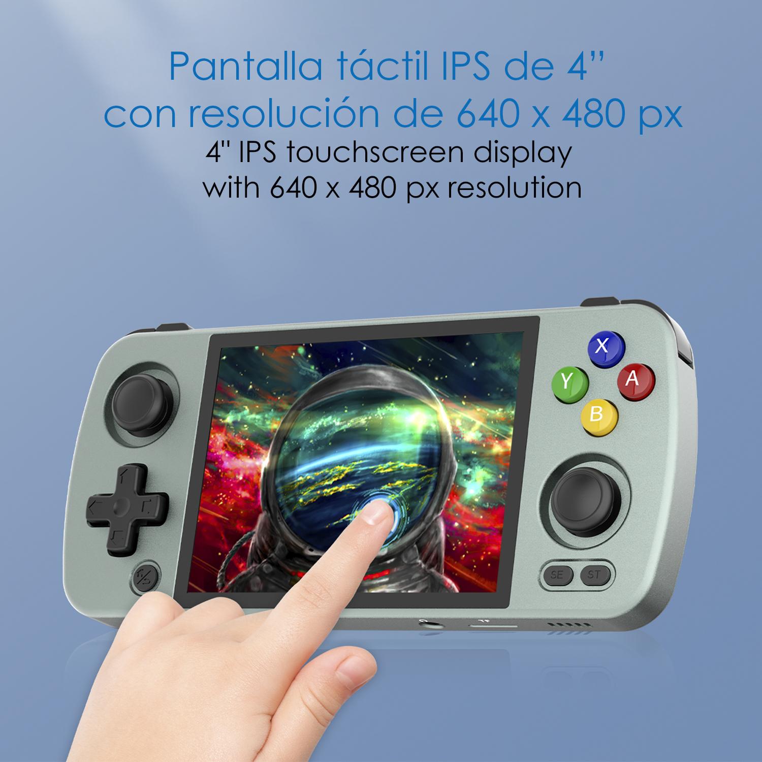 Console emulatore multipiattaforma RG405M. Touchscreen IPS da 4''; Android 12, Octa-Core 2.0GHz, WiFi, 128GB. +3000 giochi.