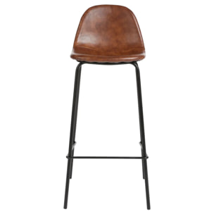Lot de 2 chaises de bar "Vladi" effet cuir marron