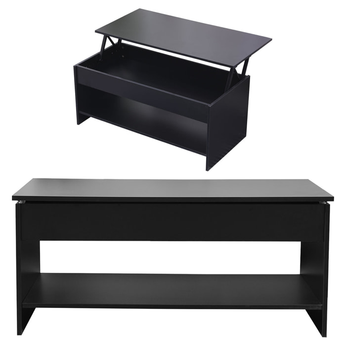 Table basse avec plateau relevable noire HEDDA