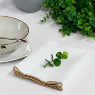 Serviette de table unie et bourdonnée - Blanc