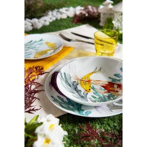 Service 18 assiettes Excelsa Hokkaido, porcelaine, multicolore