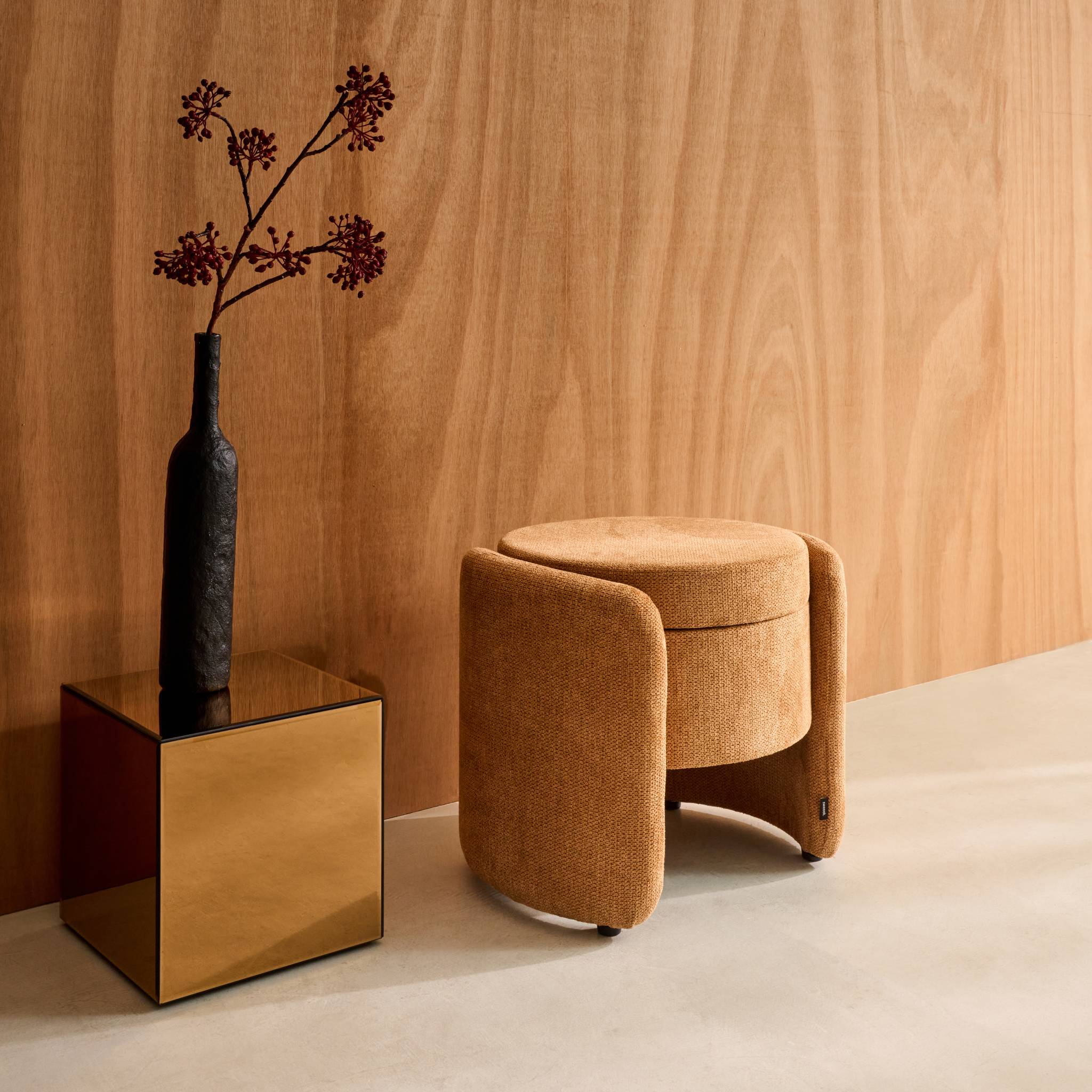 Tabouret coffre contemporain tissu KALO
