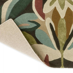 Tapis salon et chambre fait à la main en laine motif floral FIOL