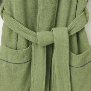 Scalpers albornoz liso con ribete y detalle bordado khaki talla l-xl