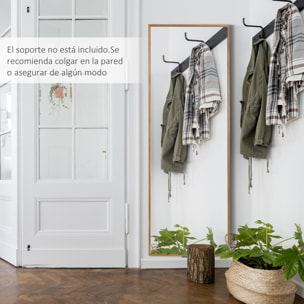 Espejo de Pared Cuerpo Entero 125x45 cm Espejo Rectangular Grande de Madera Estilo Moderno Decorativo para Salón Dormitorio Entrada Natural