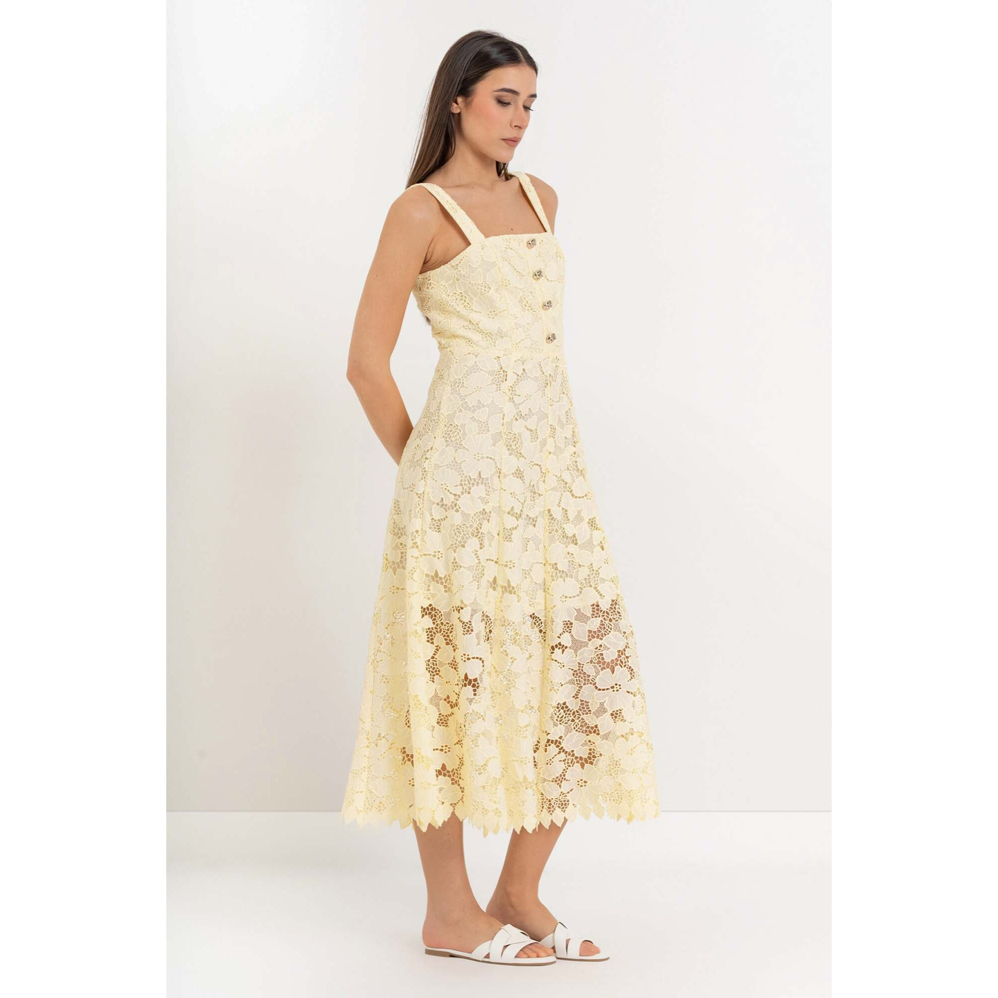 Kocca - Abito midi con pizzo Donna
