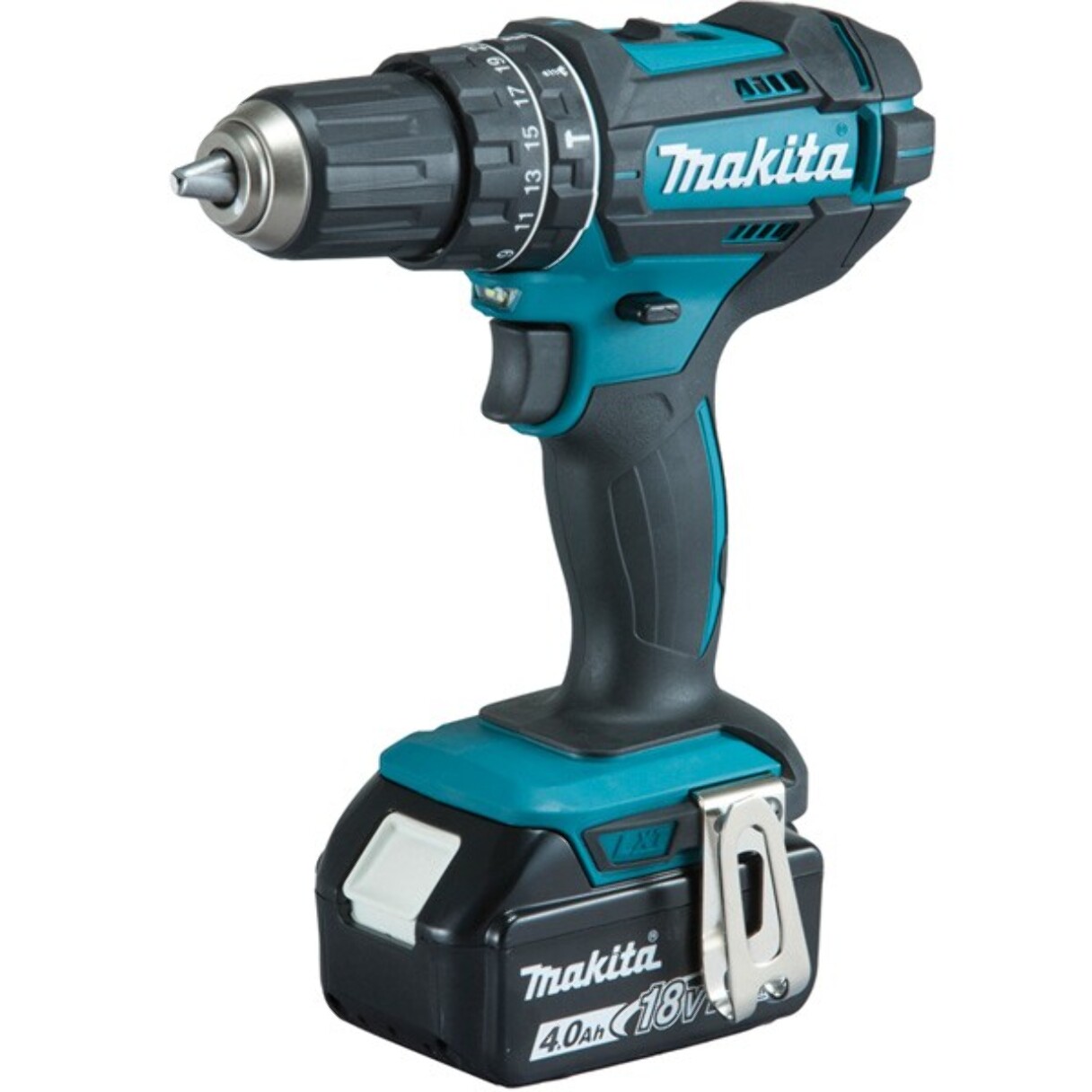 Perceuse visseuse à percussion 18V LXT - MAKITA - avec 2 batteries 18V 4.0Ah, chargeur, MakPac - DHP482RMJ