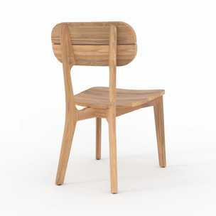 Lot de 2 chaises de jardin en bois de teck recyclé - Azia