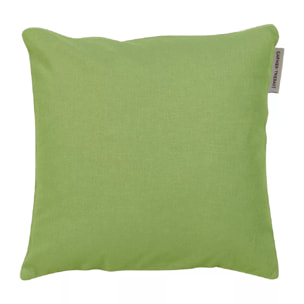 Housse de coussin pur coton 210 g/m² uni vert Confettis mousse