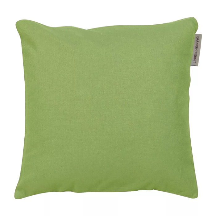 Housse de coussin pur coton 210 g/m² uni vert Confettis mousse