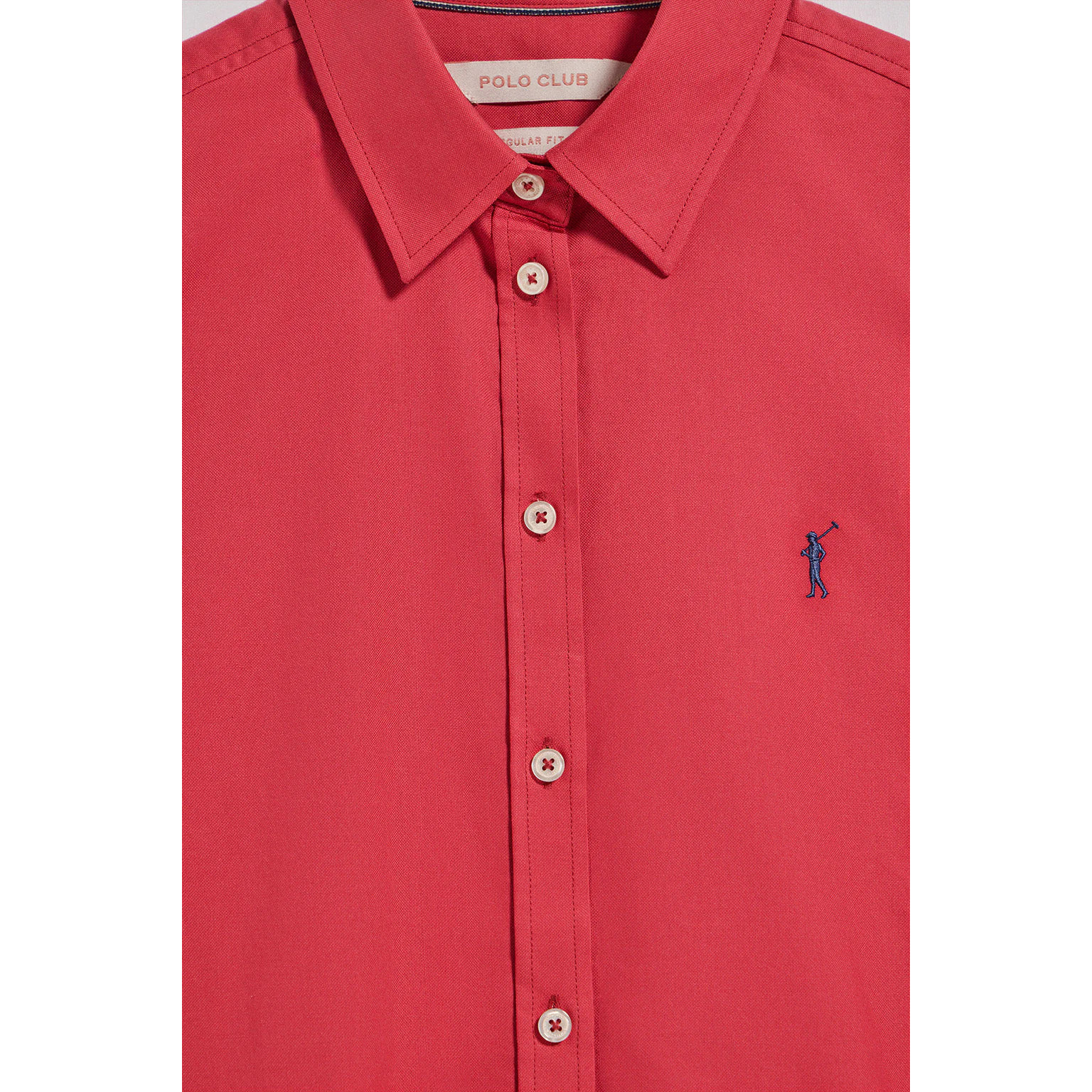 Camicia oxford rossa con logo Rigby Go ricamato