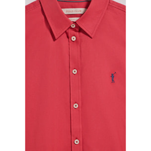 Camicia oxford rossa con logo Rigby Go ricamato