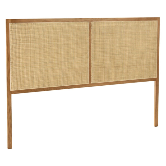 SYA - Tête de lit en rotin naturel et chêne massif pour lits 140/160cm