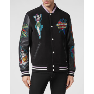 PHILIPP PLEIN Bomber de cuero HAWAII