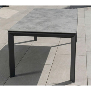 Ensemble table et chaises de jardin  - gris - CARMAPLES XL