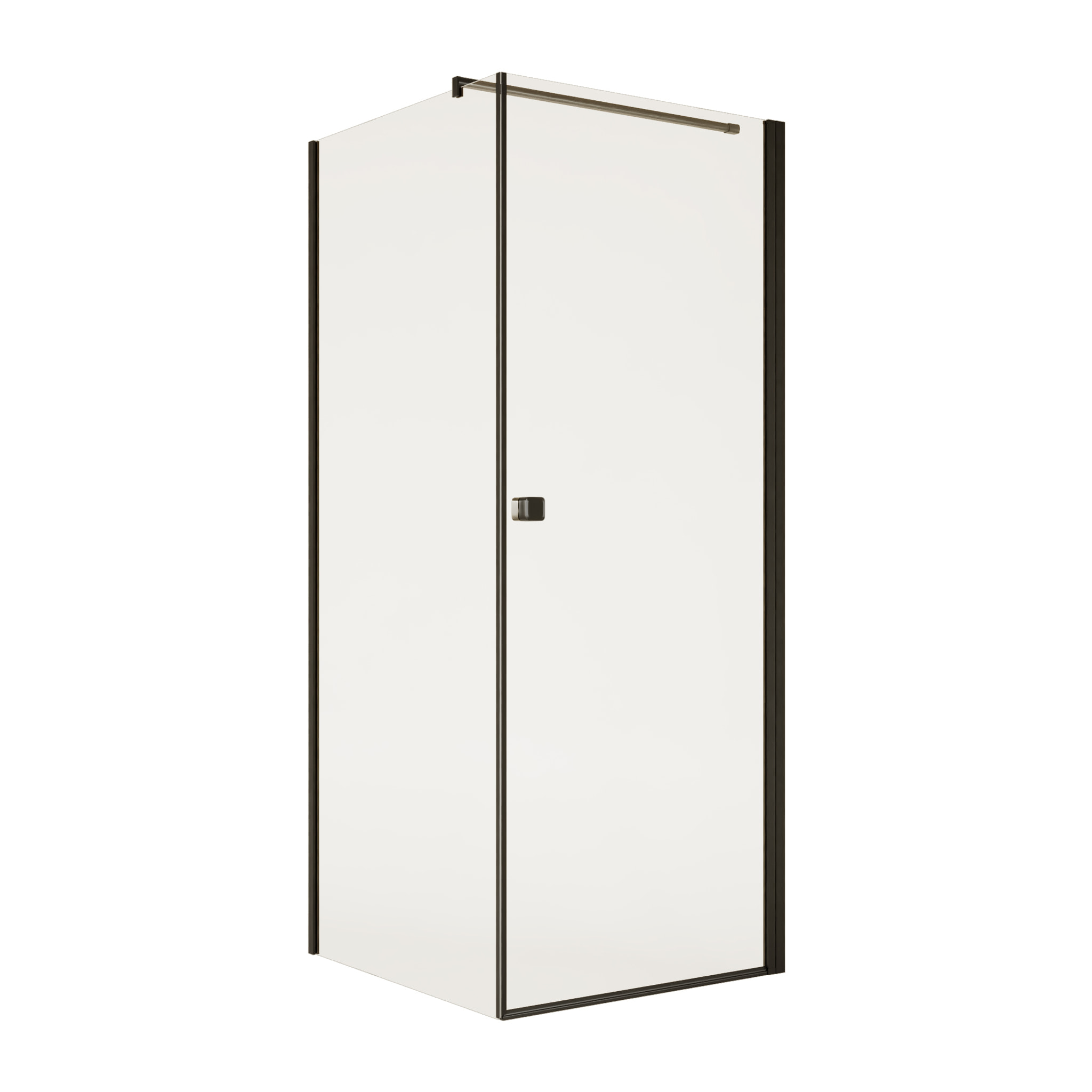 Porte de Douche Pivotante 70x195cm et Retour 90cm - Verre 8mm Anticalcaire - Profil Noir