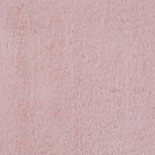 ALBA - Tapis rond doux rose à poils courts