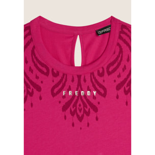 Vestito senza maniche in jersey con dettagli floreali