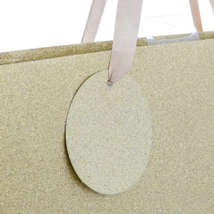 Sac cadeau paillettes taille moyenne doré