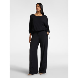 Elena Mirò - Blusa in marocaine con applicazioni - Nero