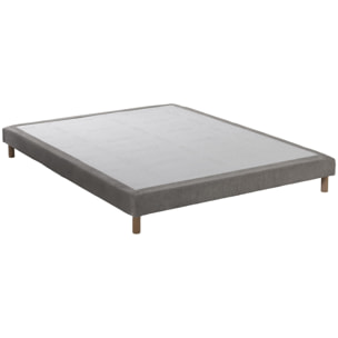 Ensemble sommier et tête de lit EDEN gris clair