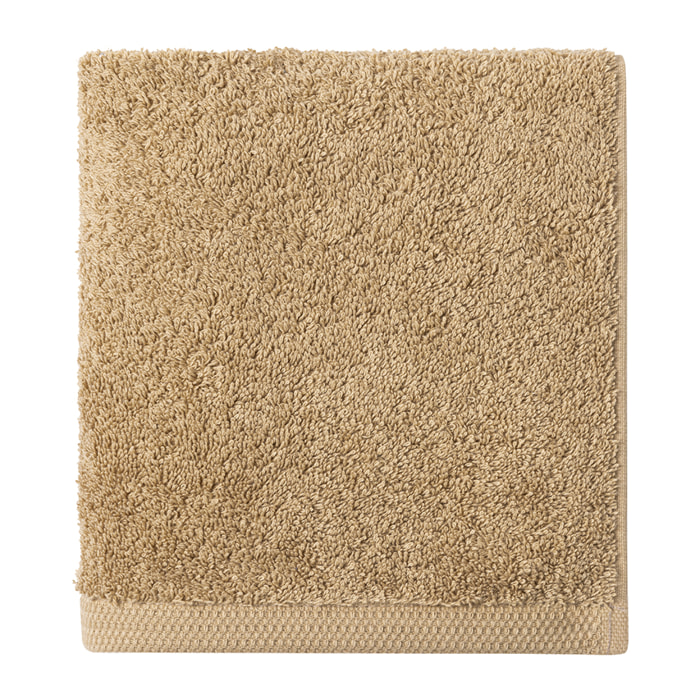 Serviette invité unie en coton peigné biologique, ESSENTIEL, Beige Argile