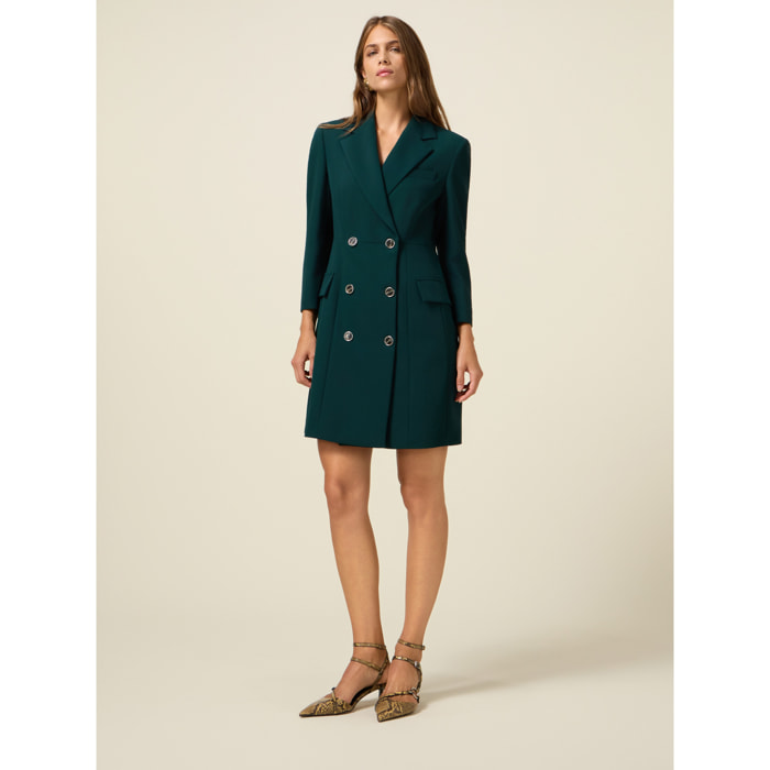 Oltre - Robe manteu in tessuto crêpe - Verde