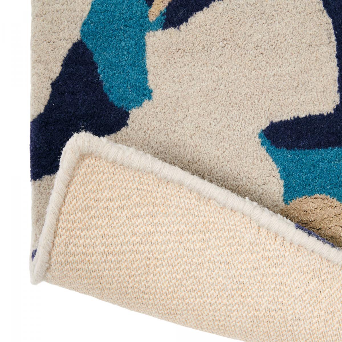 Tapis salon et chambre tissé en laine motif floral OLOL