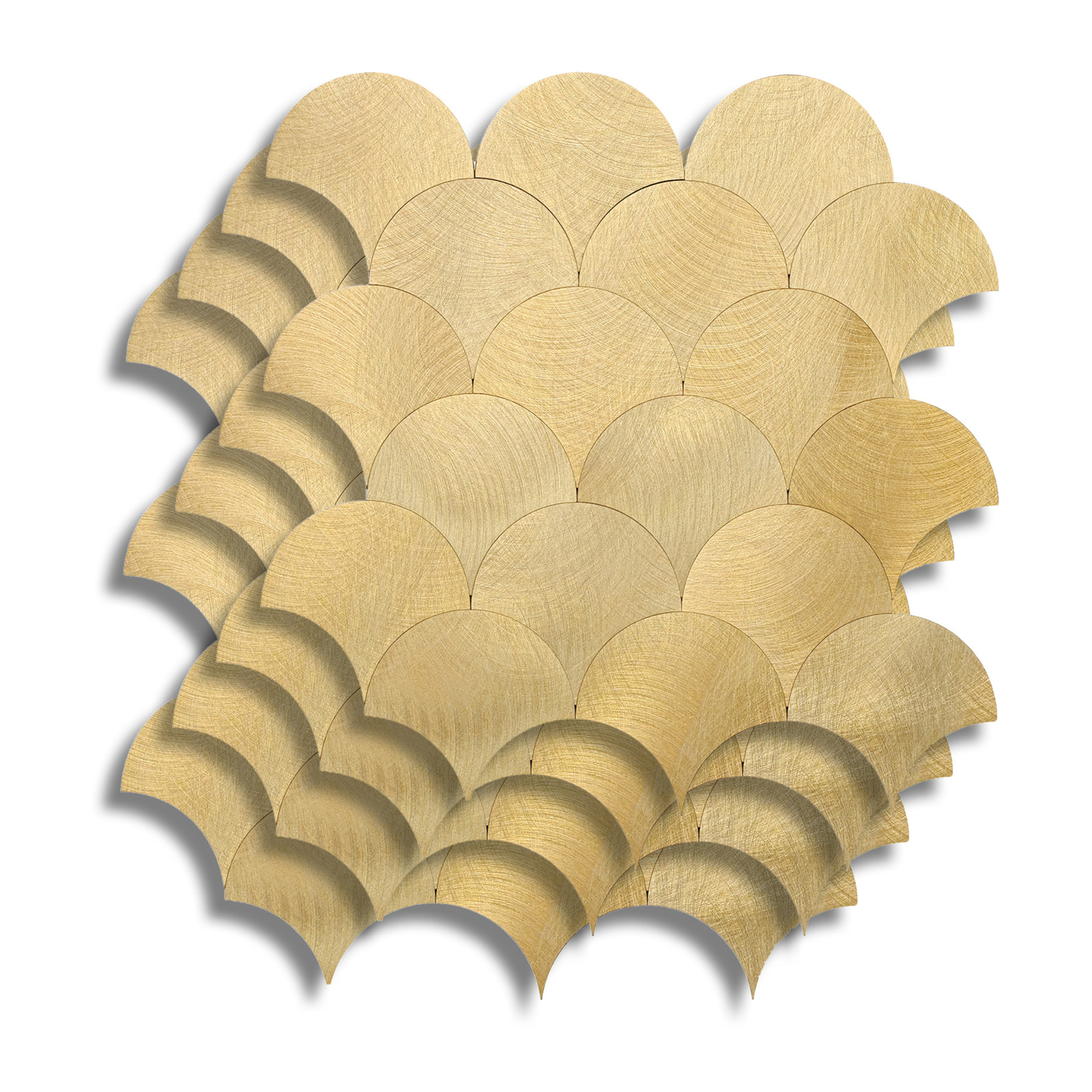 Crédence adhésive murale 3D  - Effet écailles 4 pièces - Doré