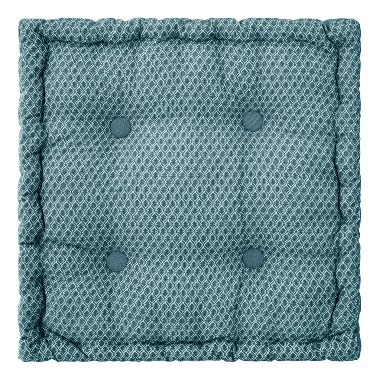 Coussin de sol "Otto" - coton - bleu canard 40x40 cm