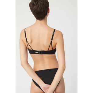 Reggiseno imbottito senza ferretto nero, coppa B