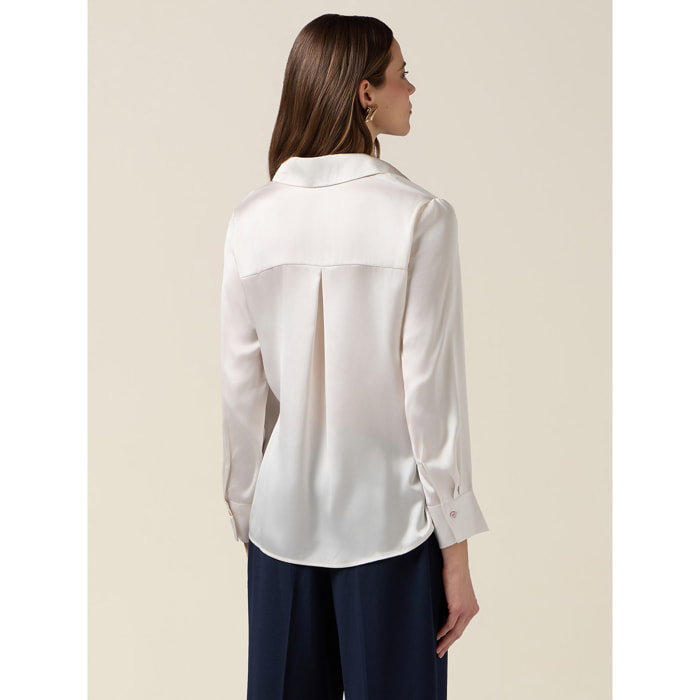 Oltre - Camicia in raso - Bianco