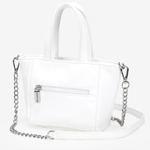 Bolso pequeño blanco con cremalleras